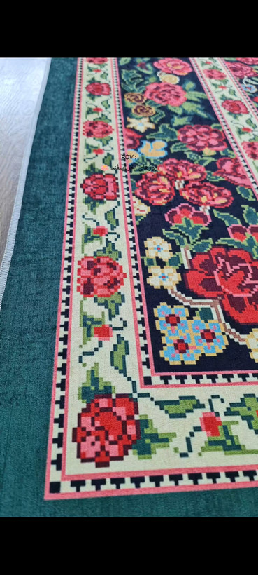 فرشینه گل بهاری قرمز سایز ۹دمتری