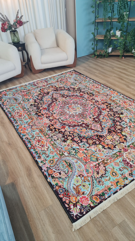 فرشینه طرح ابریشمی جدید کدu483، 9 متری
